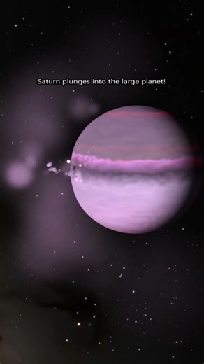 Saturn vs. Largest Exoplanet HD 100546 b 🪐😨 #spacesim