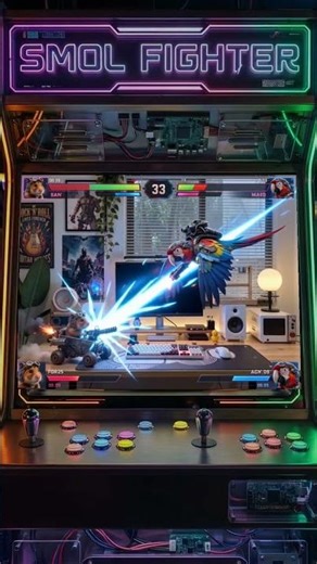 SMOL FIGHTER: Hamster vs Parrot! Who wins? 🏆