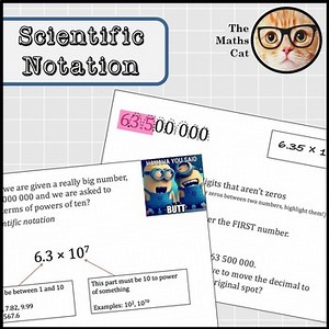 Scientific Notation Powerpoint with decimal animations! and Handout for Students