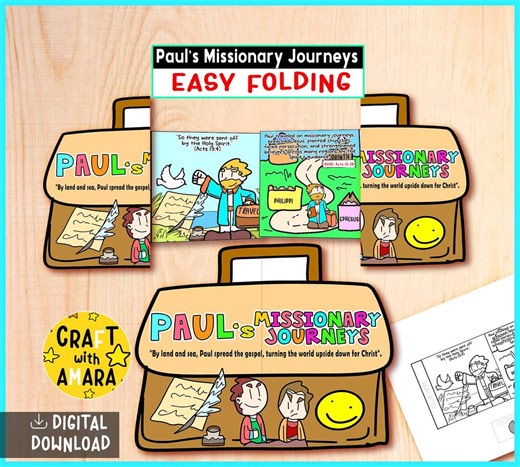 Paul’s Missionary Journeys Easy Coloring Folding Surprise Bible Craft: Christian Sunday School Lesson Story, Church Activity Kid, Homeschool - Etsy