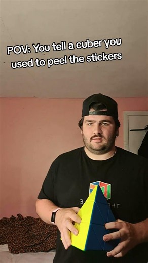 When You Tell Us You're a Sticker Peeler #cubicle #rubikscube