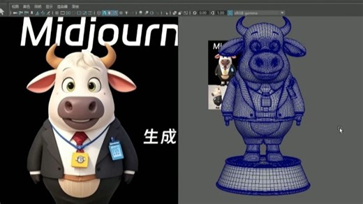 【Maya角色建模】从box开始，2小时超详细Q版“牛”角色模型布线技巧案例制作。Maya新手教程。