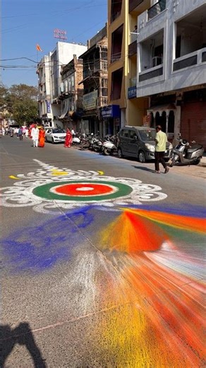 Street Rangoli 🧑‍🎨🪷#patelarts #art #trending #rangoli #indore