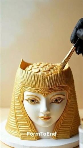 Pharaoh Head Cake Transformation 👑🔥 #cakedecorating #cakevideo #cakedesign