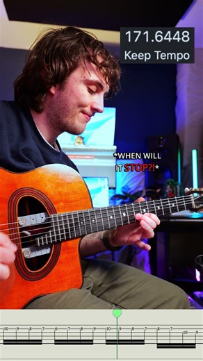 The IMPOSSIBLE Guitar Speed Challenge… It Keeps Getting Faster 😅🐝 #acousticguitar #guitar