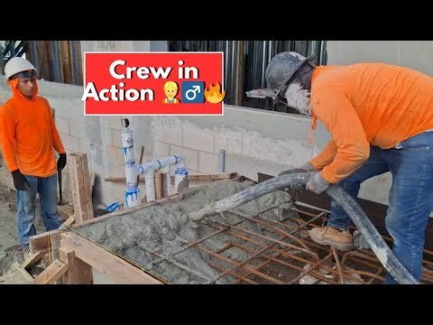 Watch a Massive Concrete Pour For A/C Pad | The Crew in Full Motion