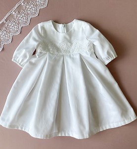 White Baptism Dress for Baby Girl, Christening Lace Gown - Etsy