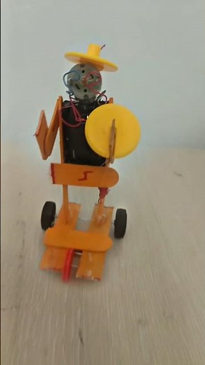 An interesting robot made using sticks and a DC motor #diyproject #crafts