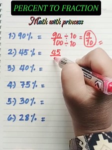 23K views · 179 reactions | Percent to Fraction #math #mathwithprincess #mathviral #mathereview #mathtutor #mathematics #learningisfun #mathreview #percenttofraction | Math with Princess | Facebook