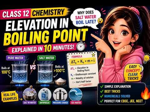 Elevation in Boiling Point Explained | ΔTb Made Easy | Class 12 Chemistry Solutions