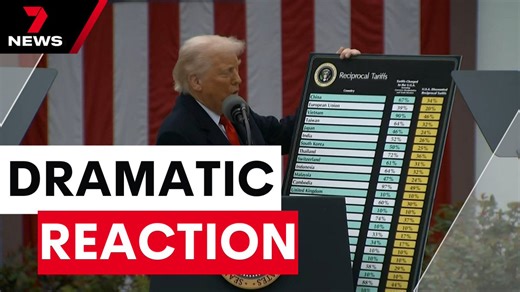 There's been a swift and dramatic reaction to the tariff news in Australia with markets tumbling, $50 billion wiped in 50 minutes. 📱Download the 7NEWS app: 7news.link/7newsapp #7NEWS | 7NEWS Sydney