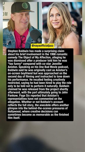 Stephen Baldwin Says He Was Fired After Being ‘Too Funny’ for Jennifer Aniston’s Rom-Com Role