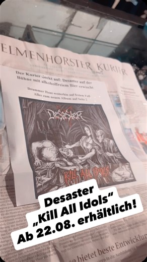 Idiots Records on Instagram: "Das neue Fichtemopped „Kill All Idols“ der kovelenzer Unterwelt-Tyrannen @desaster_official ab Freitag, 22.8., natürlich auch bei uns auf Vinyl und CD 🔥⚔️🔥 __________ #desaster #blackmetal #thrashmetal #teutonicsteel #vinyl #idiotsrecords"