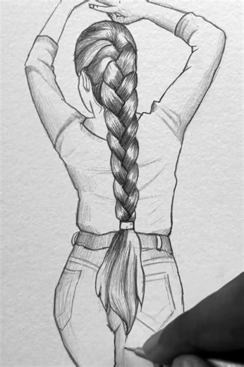 85K views · 409 reactions | How to draw  braids #art #drawing #pencildrawing | Abhishek Art | Facebook