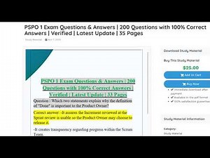 PSPO 1 Exam Questions & Answers