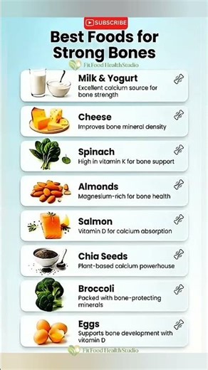 Best Foods for Strong Bones 🦴 | Eat These Daily for Calcium & Vitamin D