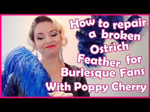 The Humble Sequin: How to repair a broken Ostrich Feather for Burlesque Fans with Poppy Cherry