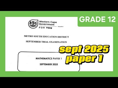 Gr 12 Trial exam september 2025 paper 1 financial maths