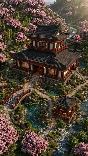 I Built the Ultimate Japanese Pagoda Mansion in Minecraft 🌸🏯