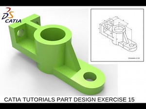 catia tutorials |simple part design exercise 15 |cadtech mahi