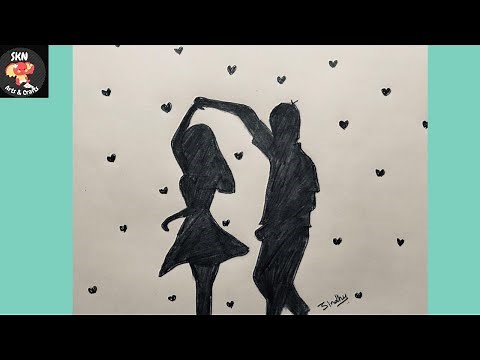 How to Draw Couple Dancing Pencil Sketch | Valentine's Day 2022 Drawing|| SKN Arts & Crafts
