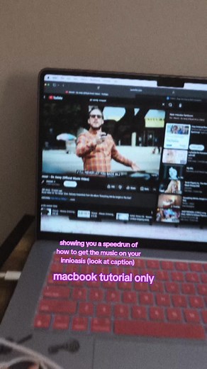 Go to YouTube, copy link, put it into an mp3 converter, download, open finder and open NO NAME, open it, drop music from downloads into the music file, once done EJECT from your PC first, turn off sharing, unplug it! #innioasisy1 #mp3player #tutorial #macbook