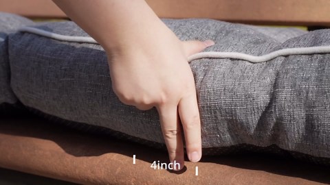 Bench Cushion, 42 x 16 Inch Patio Furniture Cushions with Durable Ties, Soft Memory Foam Bench Cushions for Indoor/Outdoor Furniture with Non-Slip Bottom, Kitchen&Dining, Green