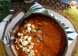 African peanut soup recipe: tomato, peanut & chard