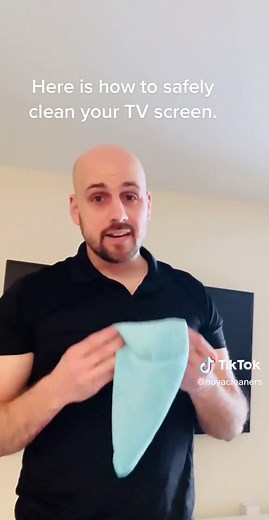Here is a simple but safe way to clean your TV screen. #cleaningtips #tvcleaning #cleaningtiktok #howtoclean #tvscreen