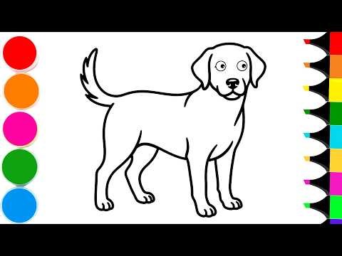 How to Draw Cartoon Dog | Drawing and Coloring an Adorable Dog