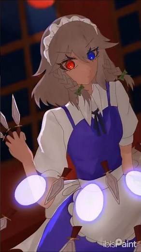 咲夜さん描きました#東方project #東方 #十六夜咲夜#イラスト #イラストメイキング
