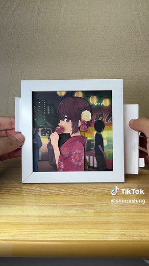 動くイラストを作りました。「夏祭りの彼女」 #夏祭り #イラスト