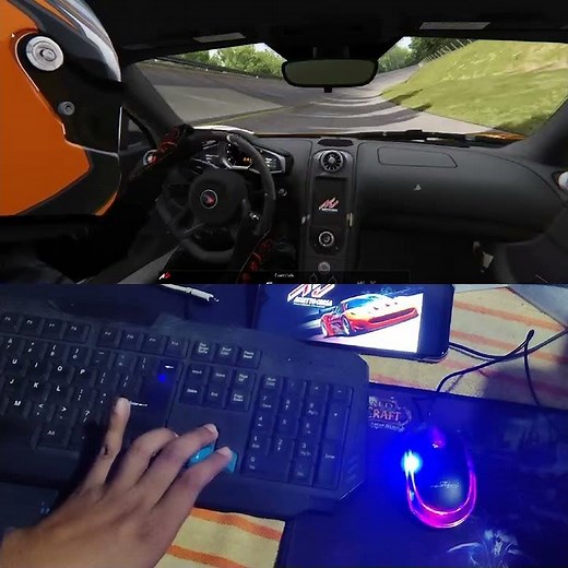 Assetto Corsa playing with Keyboard and mouse #pcgaming