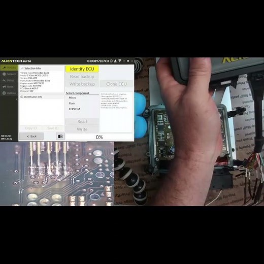 Cloning a Mercedes ME9.7 ECU with KESS3 and a BDM frame - Writing Backup to donor