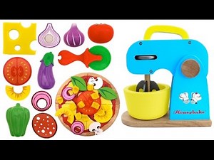 Kitchen Play with Toy Velcro Pizza Playset and Fruits & Vegetables