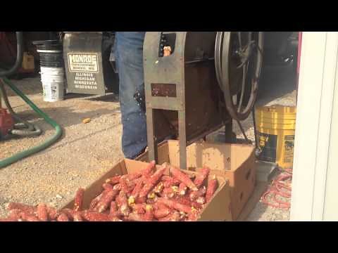 Corn cleaning for corn burning stove
