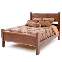 Rustic Live Edge Walnut Slab Bed