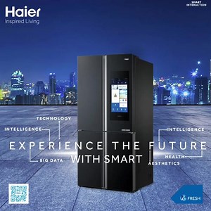 40K views · 1.1K reactions | It’s time for the BIG reveal you all have been anxiously waiting for!! Haier launches an all new Side-By-Side Smart Refrigerator with a 21.5 inch LCD Screen, packed with astonishing features that will leave you amazed! Stay tuned for more details. For More Info: bit.ly/2KCZCaB #Haier #SmartRefrigerators #SmartLife | Haier | Facebook