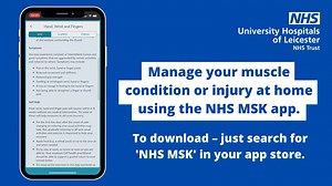 Back pain? Sprained ankle? Quick access to good information can help relieve symptoms you get back to normal quicker. Therapy teams at Leicester's Hospitals and Leicestershire Partnership NHS Trust have an app that will help you to manage your condition or injury at home. To download – just search 'NHS MSK' on your app store. | Leicester's Hospitals | Facebook