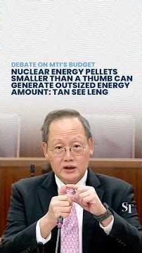 Tan See Leng compares his thumb to a uranium pellet that can generate outsized energy amount