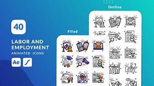 Labor and Employment Animated Icons | After Effects