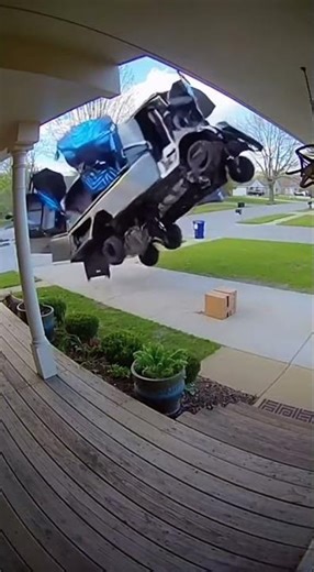 UPS Delivery Truck Transforms Into UFO and Launches Away on Home Security Cam