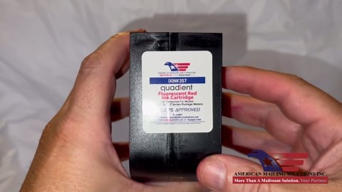 Quadient Ink Cartridge IXINK357 for Quadient Postage Machine iX-3, iX-5, iX-7, iX-7PRO Series, 17000 Yields, USPS-Approved Red Ink by American Mailing Solutions Inc.
