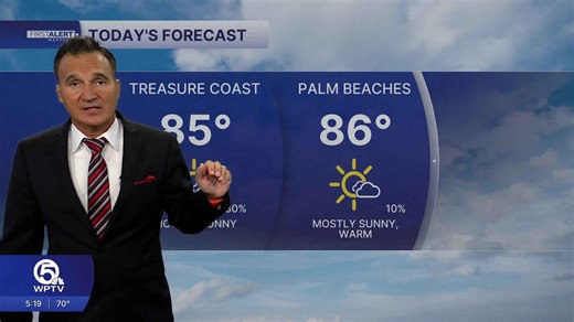 WPTV First Alert weather forecast for morning of March 10, 2026