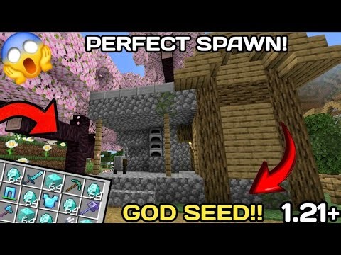 Best seed for Minecraft pe 1.21!(God seed)🔥5 blacksmith in SPAWN!