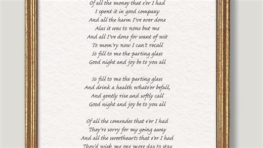 Parting Glass Irish Song Lyrics | Retirement Gift for Coworker | Farewell, Moving, Leaving | Traditional Celtic Folk Music Print or Canvas - Etsy