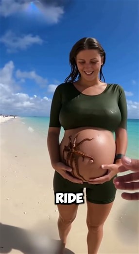 Octopus Clings To Pregnant Belly
