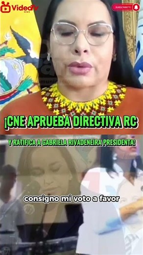 "CNE approves the Citizen Revolution Directive and Gabriela Rivadeneira as President"