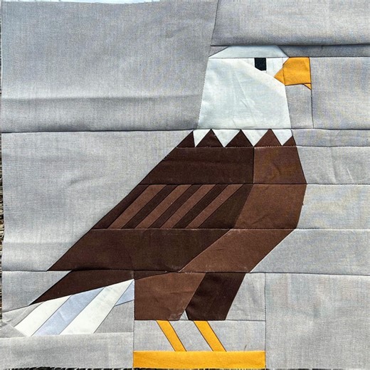 Eagle Quilt Block Pattern | FPP Foundation Paper Piecing | Modern Bird Quilt Block | Big Backyard Birds Series | PDF Pattern 12" 20" - Etsy