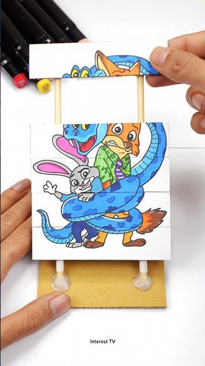 Zootopia Cardboard Sliding Picture Portrait Puzzle Game !! Easy Cardboard Challenge #game #trending